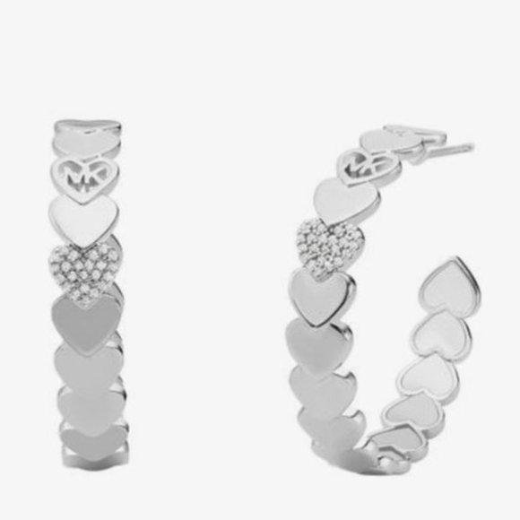 Michael Kors Jewelry - Michael Kors Silver Tone Brass Hoop Earrings